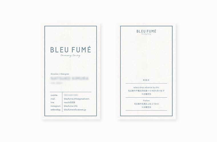 BLEU FUMÉ 名刺