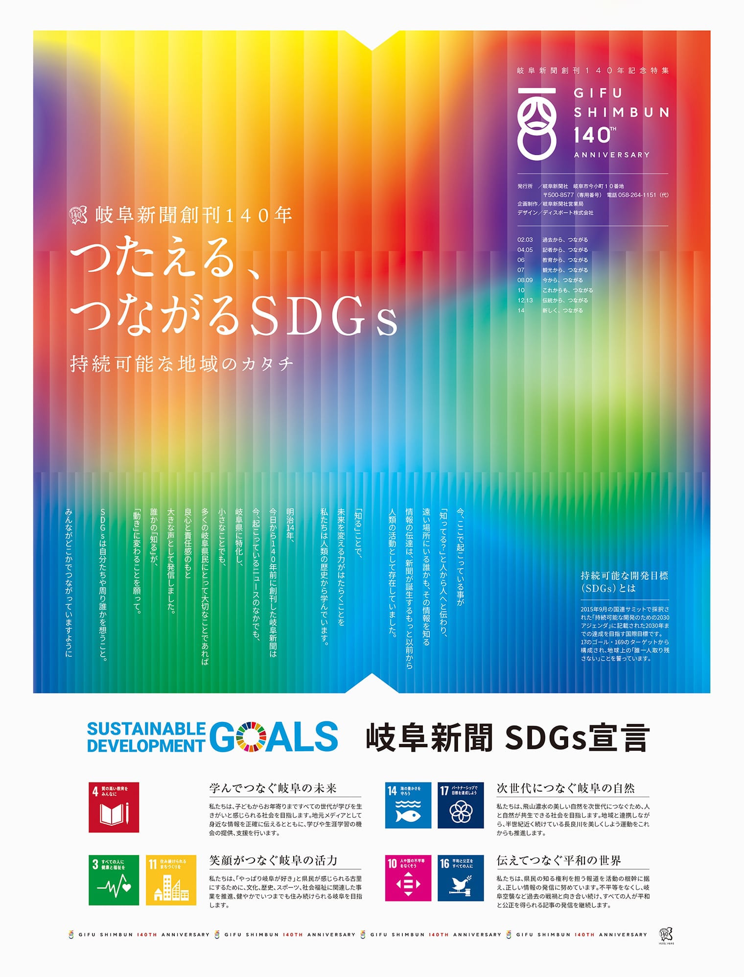 岐阜新聞創刊140年記念特集 紙面デザイン