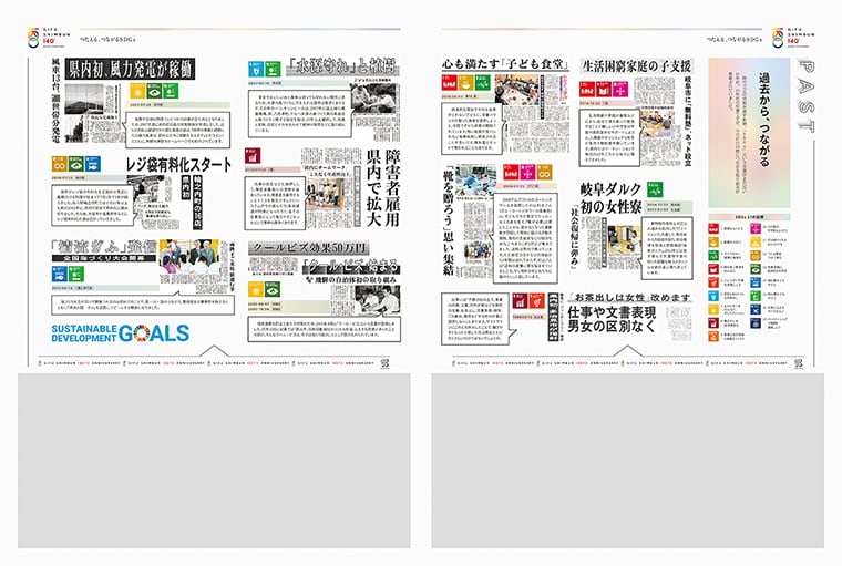 岐阜新聞創刊140年記念特集 紙面デザイン