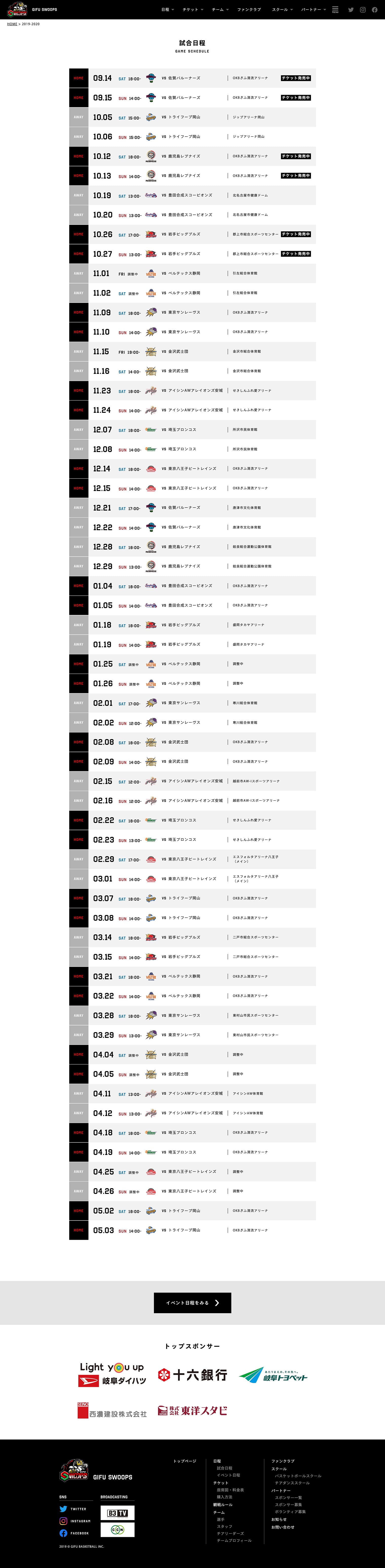 GIFU SWOOPS ブランディング・Webデザイン